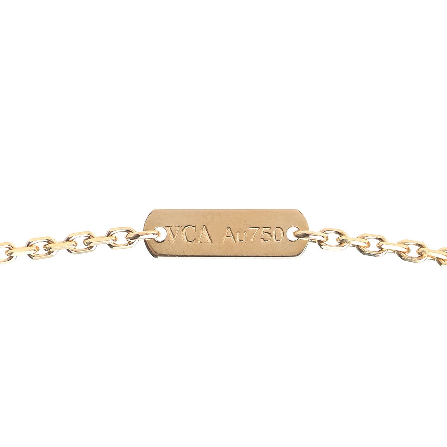 18K Yellow Gold Mother of Pearl Vintage Alhambra Pendant Necklace