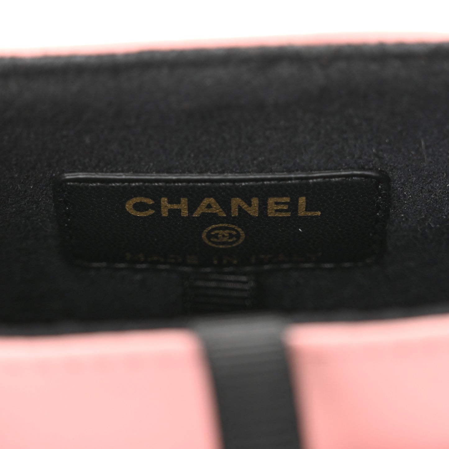 Lambskin Quilted Chain Around Phone Holder Pink