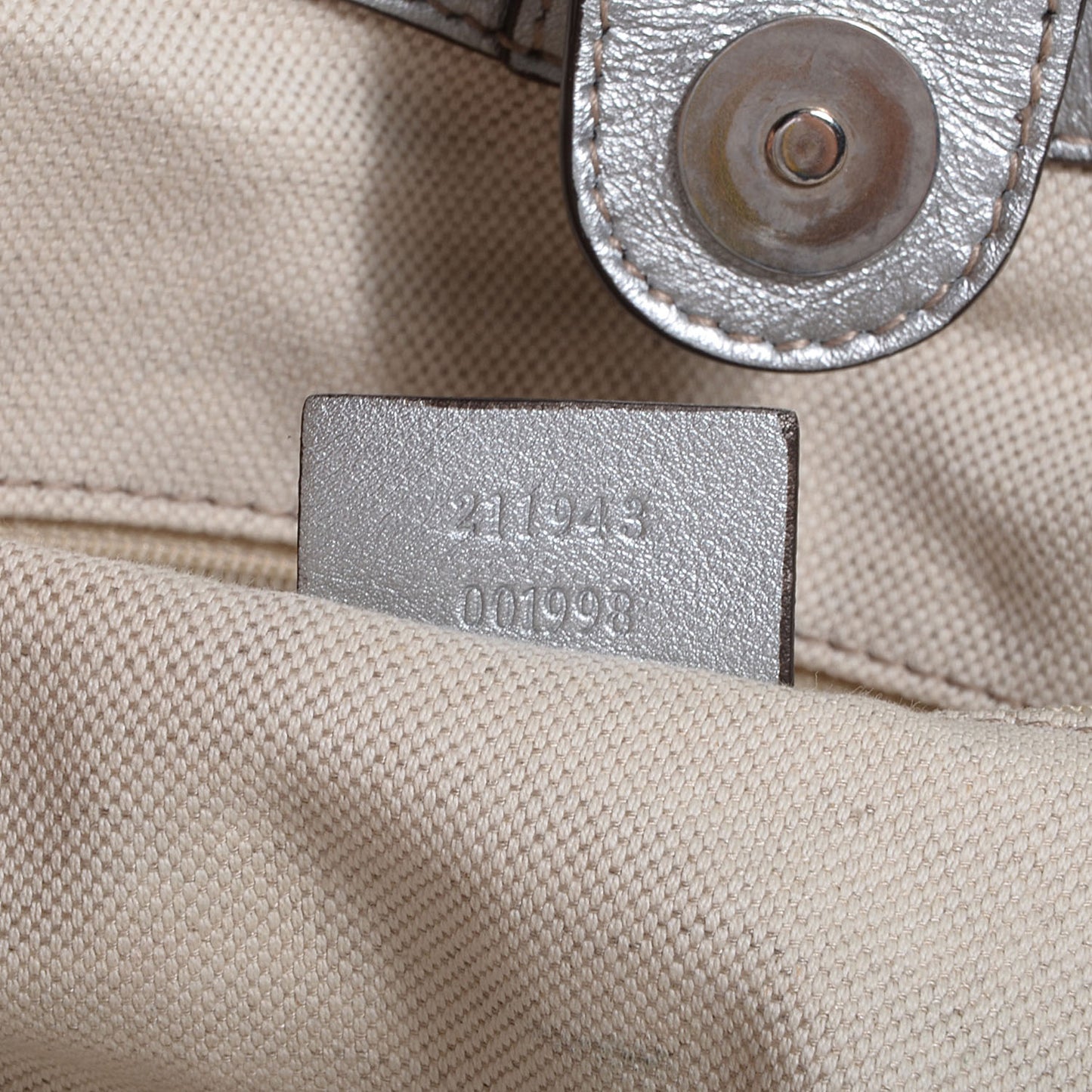 Guccissima Large Sukey Tote Silver