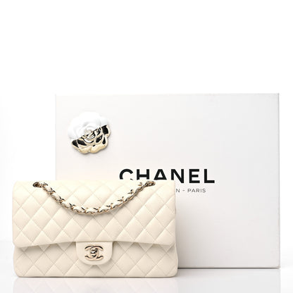 Chanel Caviar Quilted Medium Double Flap White 10 of 10