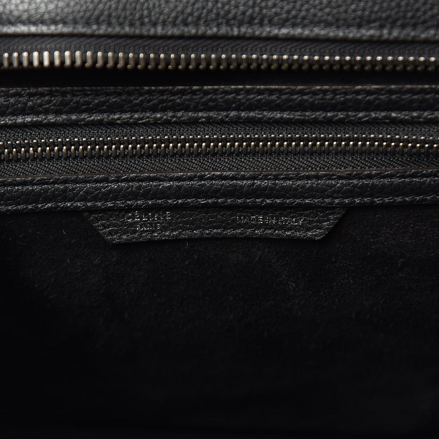 Drummed Calfskin Micro Luggage Black