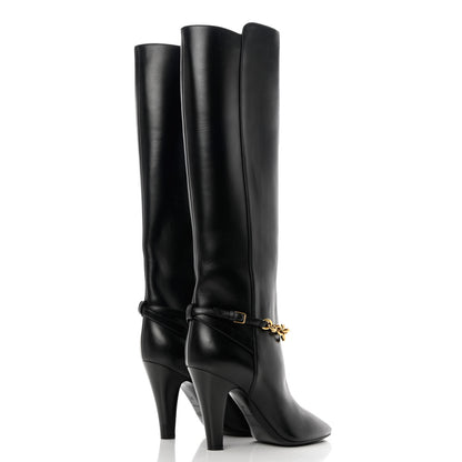 Saint Laurent Smooth Calfskin Le Maillon 95 Boots 38 Black 4 of 8