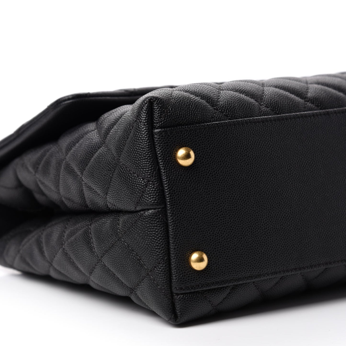 Caviar Quilted Medium Coco Handle Flap Black