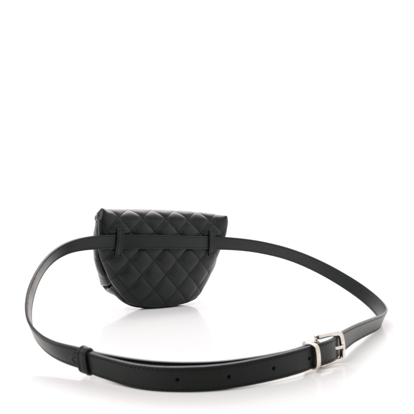 Lambskin Quilted Waist Belt Bag Black
