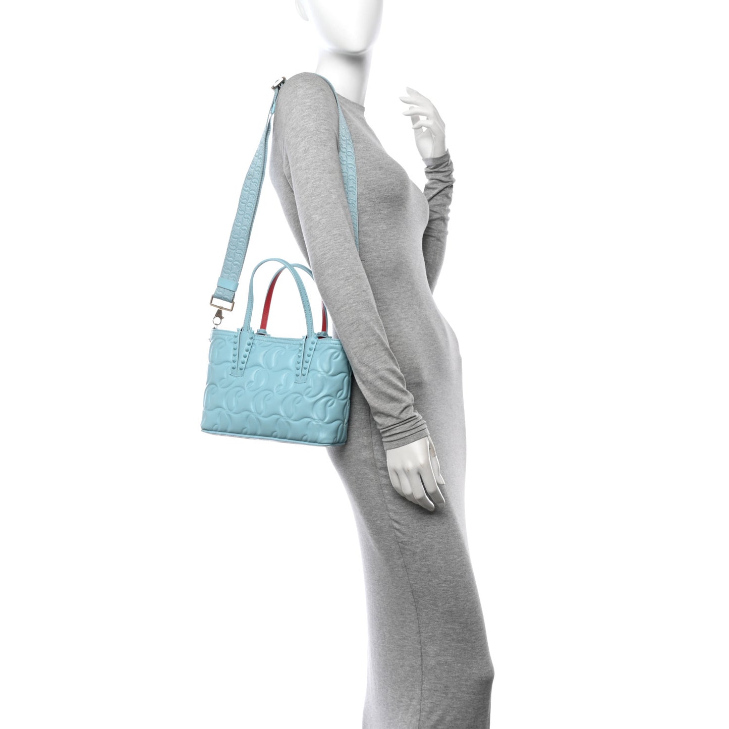 Nappa Embossed Mini East West Cabata Tote Mineral