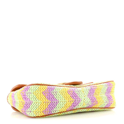 Gucci Calfskin Raffia Woven Small GG Marmont Shoulder Bag Multicolor 4 of 10