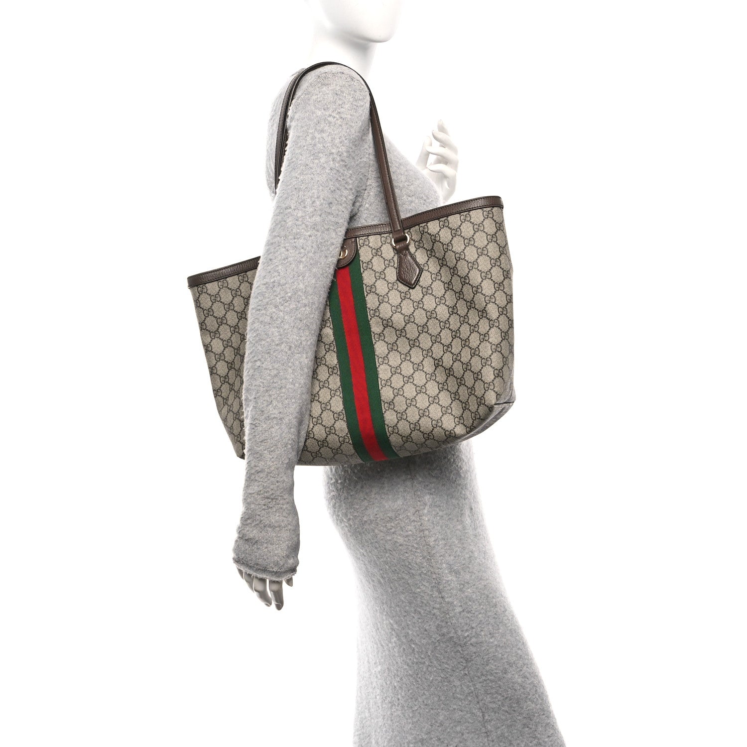 Gucci GG Supreme Monogram Medium Ophidia Shopping Tote Brown 2 of 10
