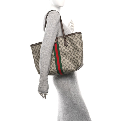 Gucci GG Supreme Monogram Medium Ophidia Shopping Tote Brown 2 of 10