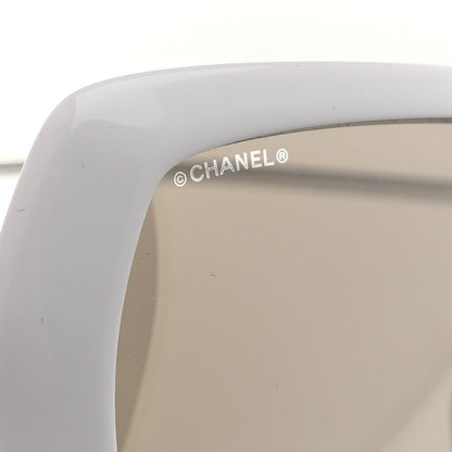 Chanel Acetate Metal Shield Sunglasses 71336A White 7 of 8