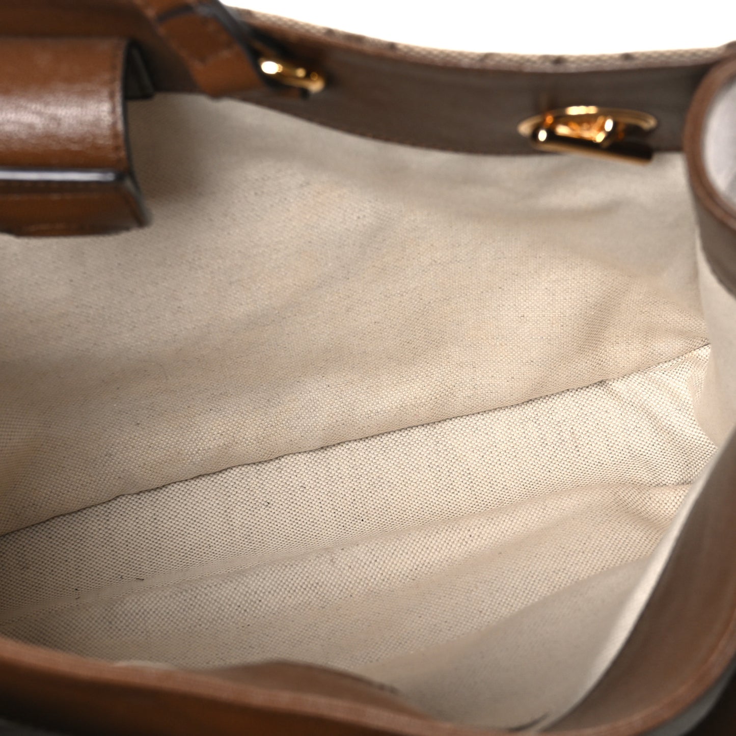 Monogram Calfskin Medium Horsebit 1955 Tote Bag Beige Brown Sugar