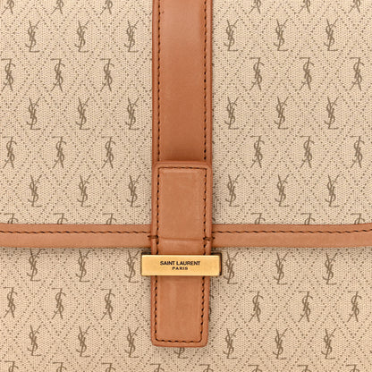 Saint Laurent Canvas All-Over Monogram Small Le Monogramme Satchel Beige Kaki Brown Gold 7 of 10