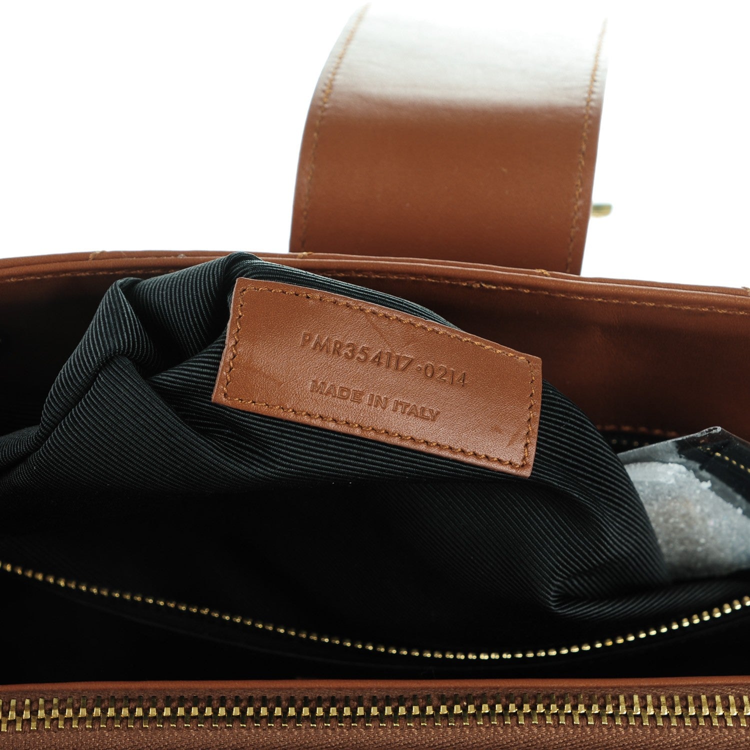 Saint Laurent Smooth Calfskin Matelasse Chevron Large Monogram Shopping Bag Brown 10 of 10