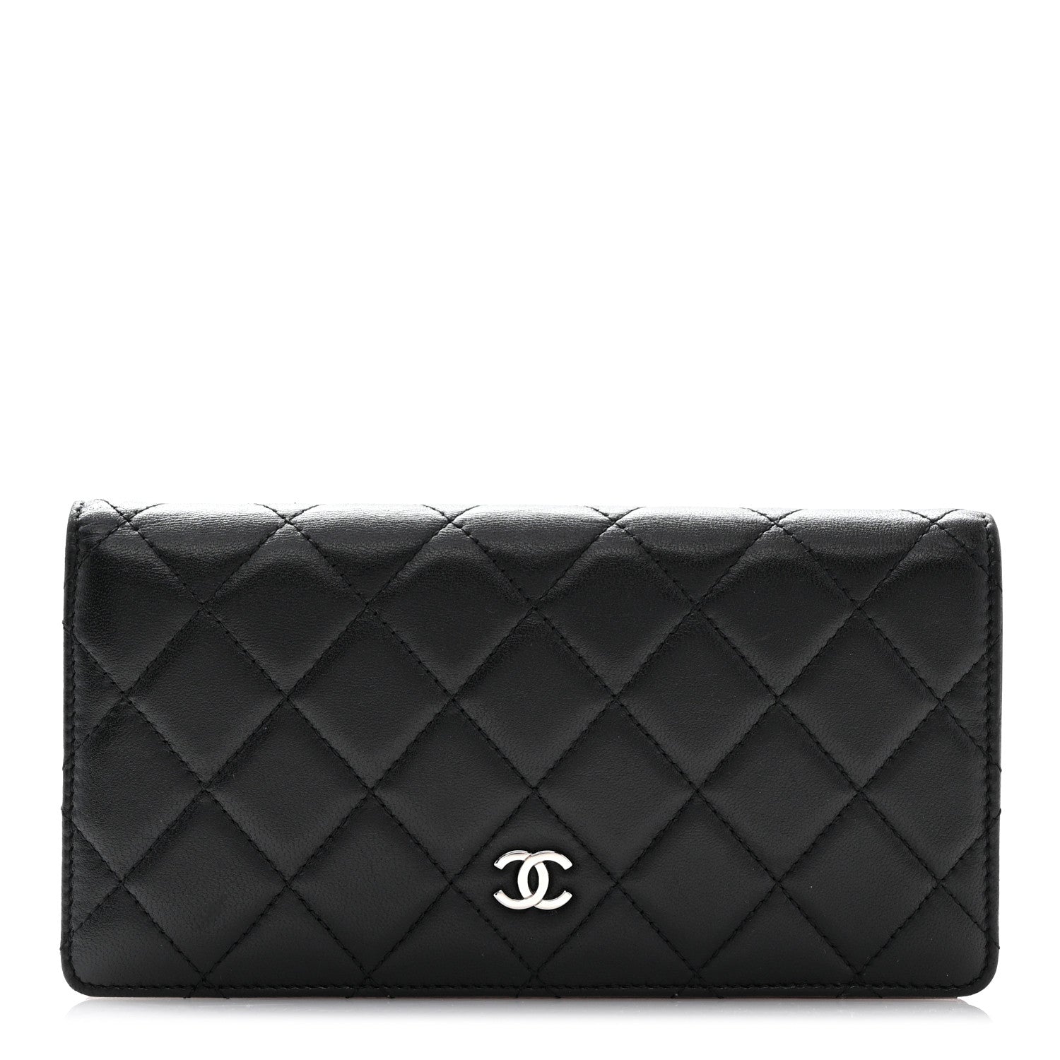 Chanel Lambskin Quilted Yen Wallet Black 1 of 11