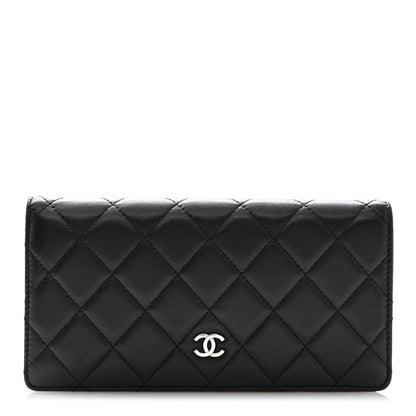 Chanel Lambskin Quilted Yen Wallet Black 1 of 11
