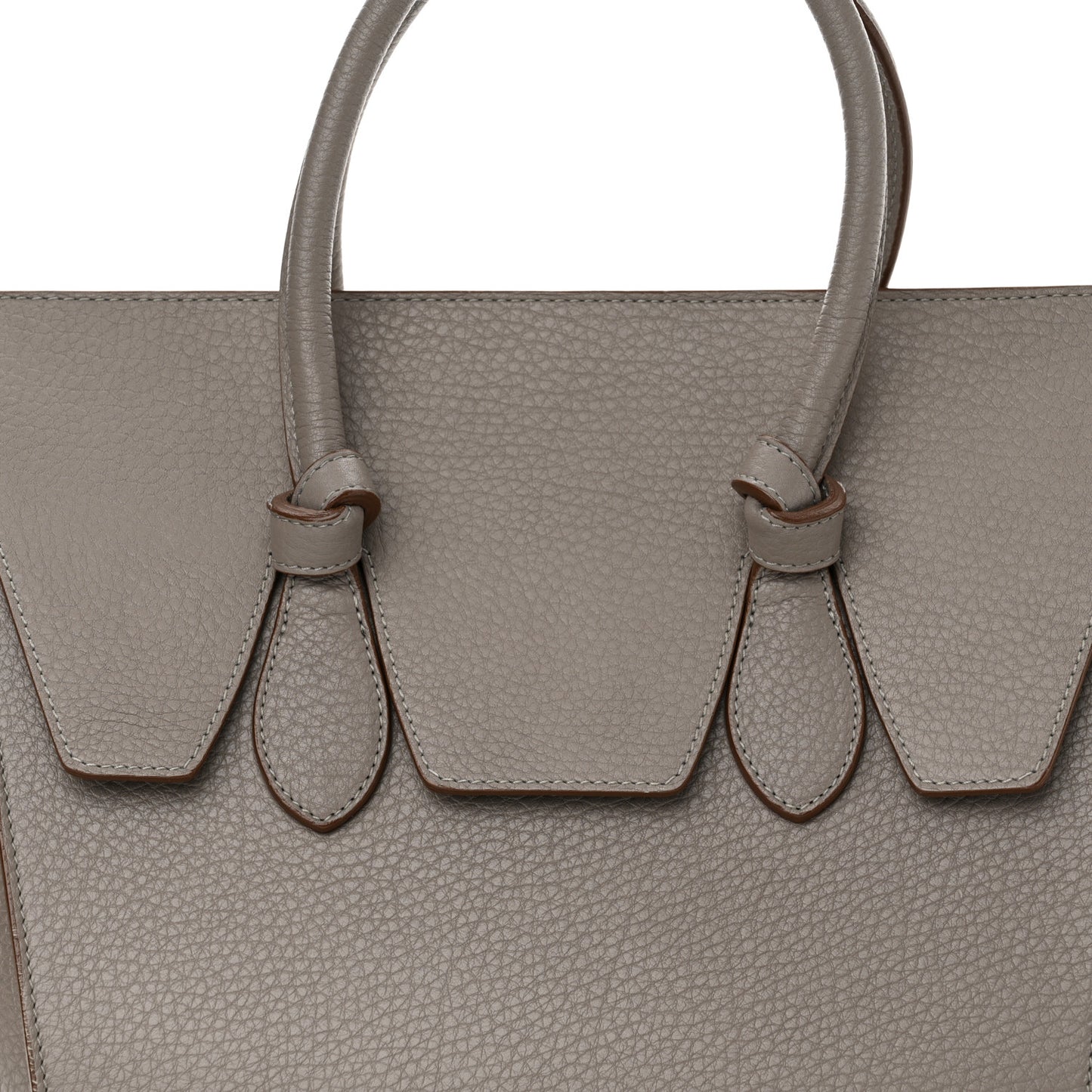 Crisped Calfskin Mini Tie Knot Tote Medium Grey