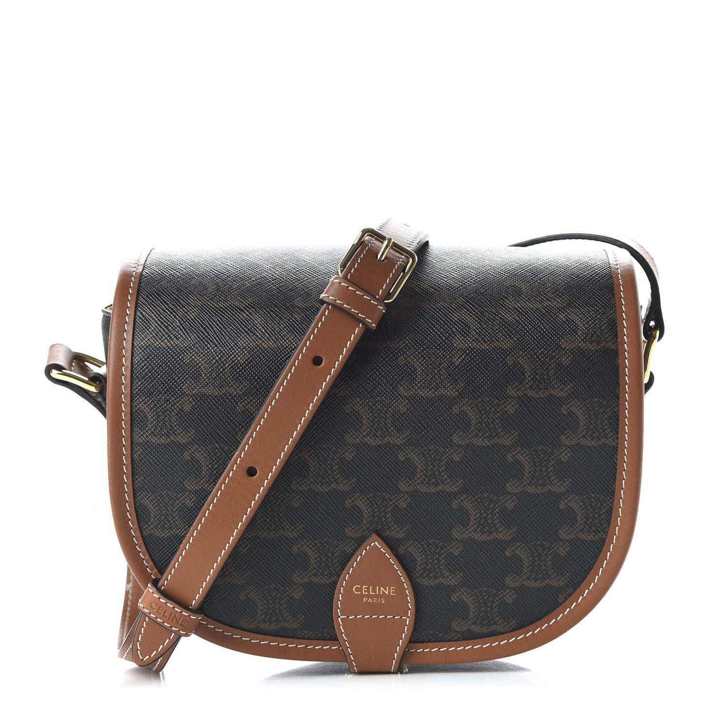 Triomphe Canvas Medium Folco Bag Tan