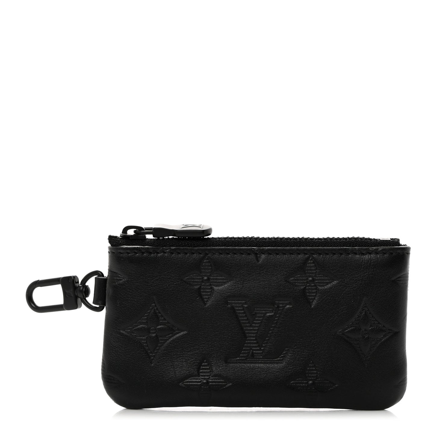 Calfskin Monogram Shadow Key Pouch Black