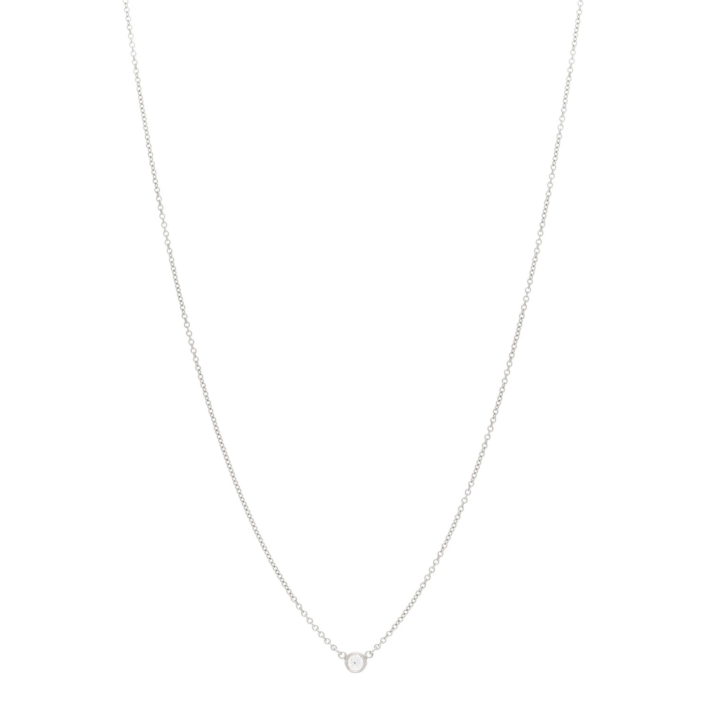 Platinum Diamond .10ct Elsa Peretti Diamonds by the Yard Pendant Necklace