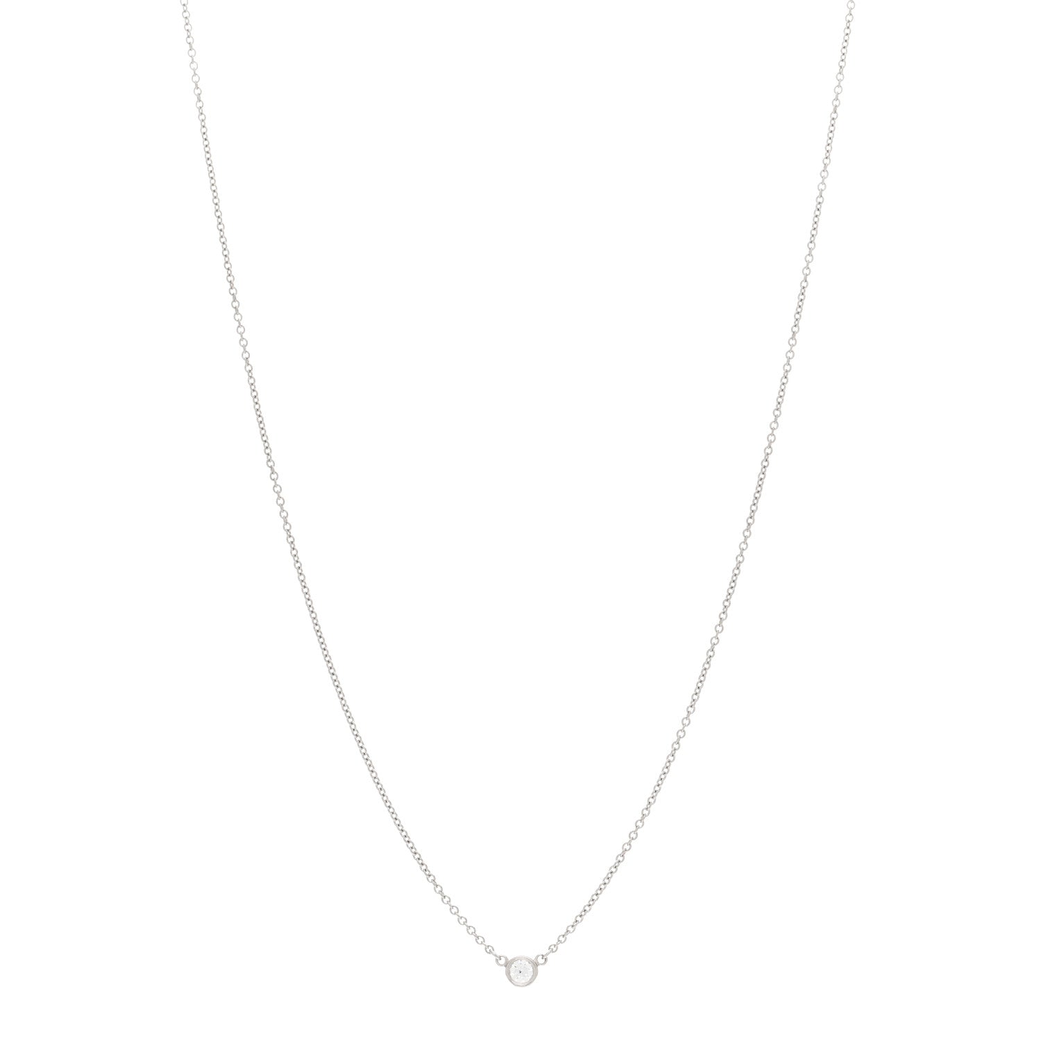 Tiffany Platinum Diamond .10ct Elsa Peretti Diamonds by the Yard Pendant Necklace 1 of 4
