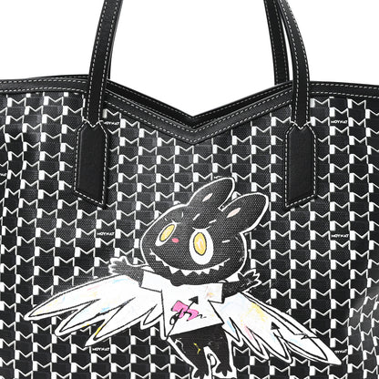 Moynat X KASING LUNG Calfskin Canvas M Labubu Tote MM Black 8 of 10