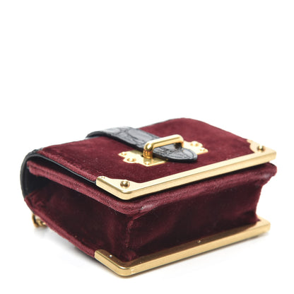 Prada Velvet Crocodile Micro Cahier Bag Ribes Black 4 of 8