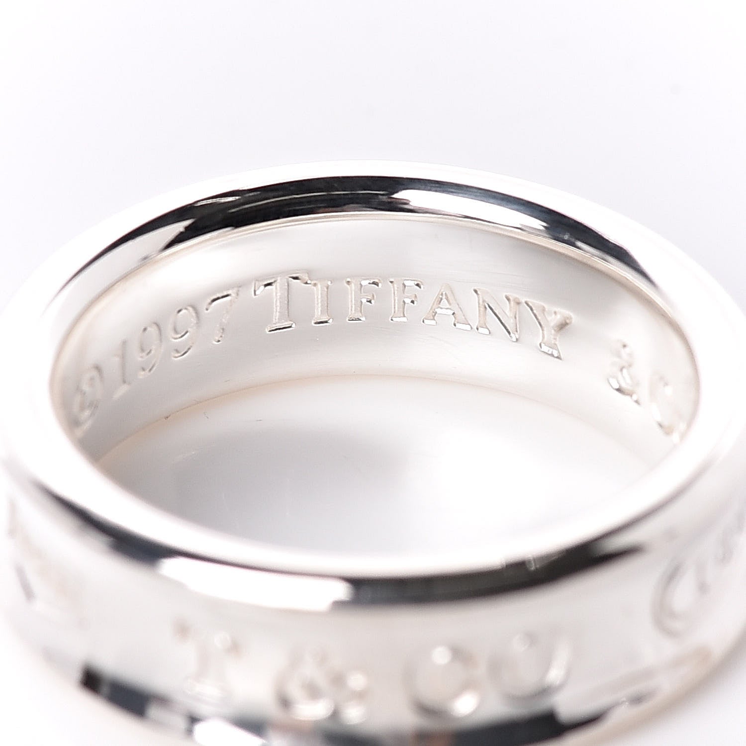 Tiffany Sterling Silver 1837 Band Ring 54 7 4 of 4
