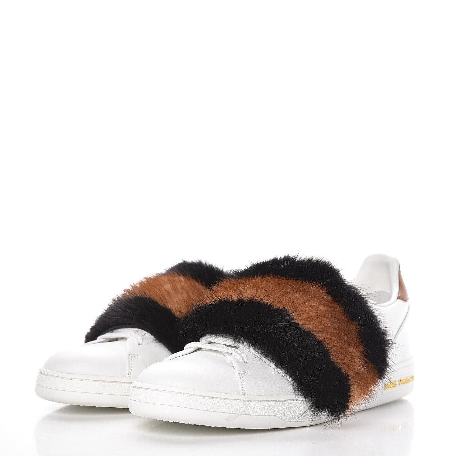 Louis Vuitton Calfskin Mink Fur Frontrow Sneakers 39 White 3 of 14