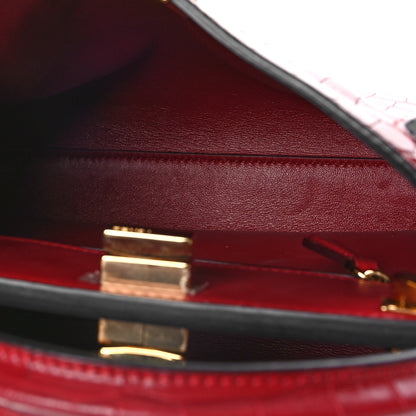 Fendi Shiny Crocodile Shiny Nappa Medium Peekaboo Iconic Essentially Satchel Red 6 of 9
