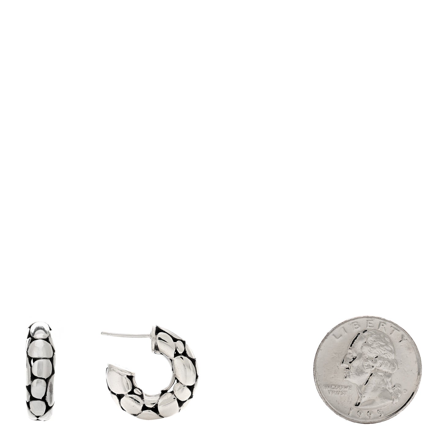 Sterling Silver Small Kali Pebble Hoop Earrings