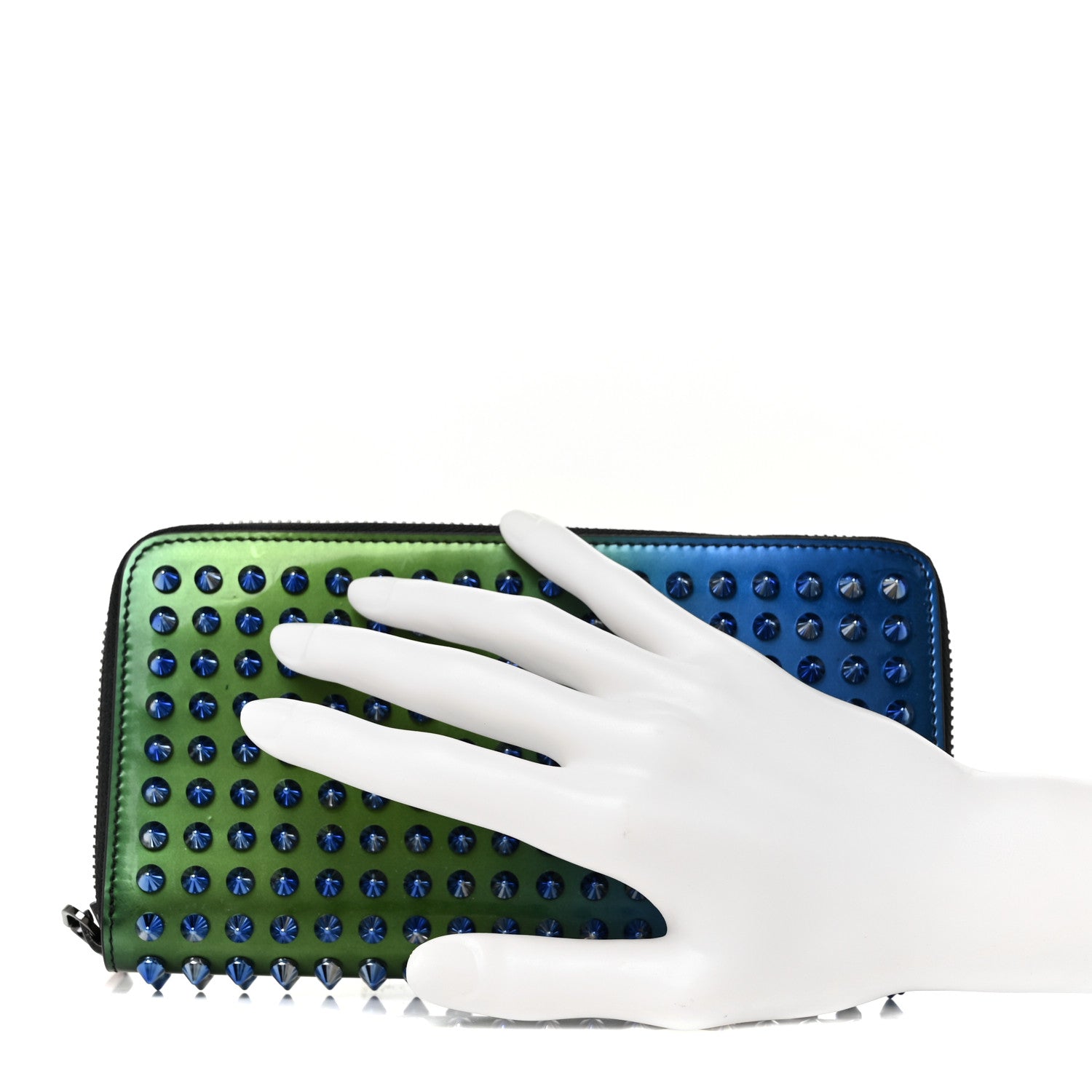 Christian Louboutin Patent Scarabe Spikes Panettone Zip Around Wallet Multicolor 2 of 8