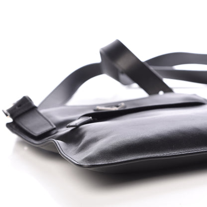 Prada Soft Calf Flat Messenger Bag Black 8 of 10