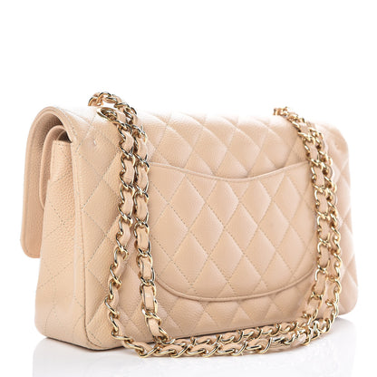 Chanel Caviar Quilted Medium Double Flap Beige Clair 3 of 9
