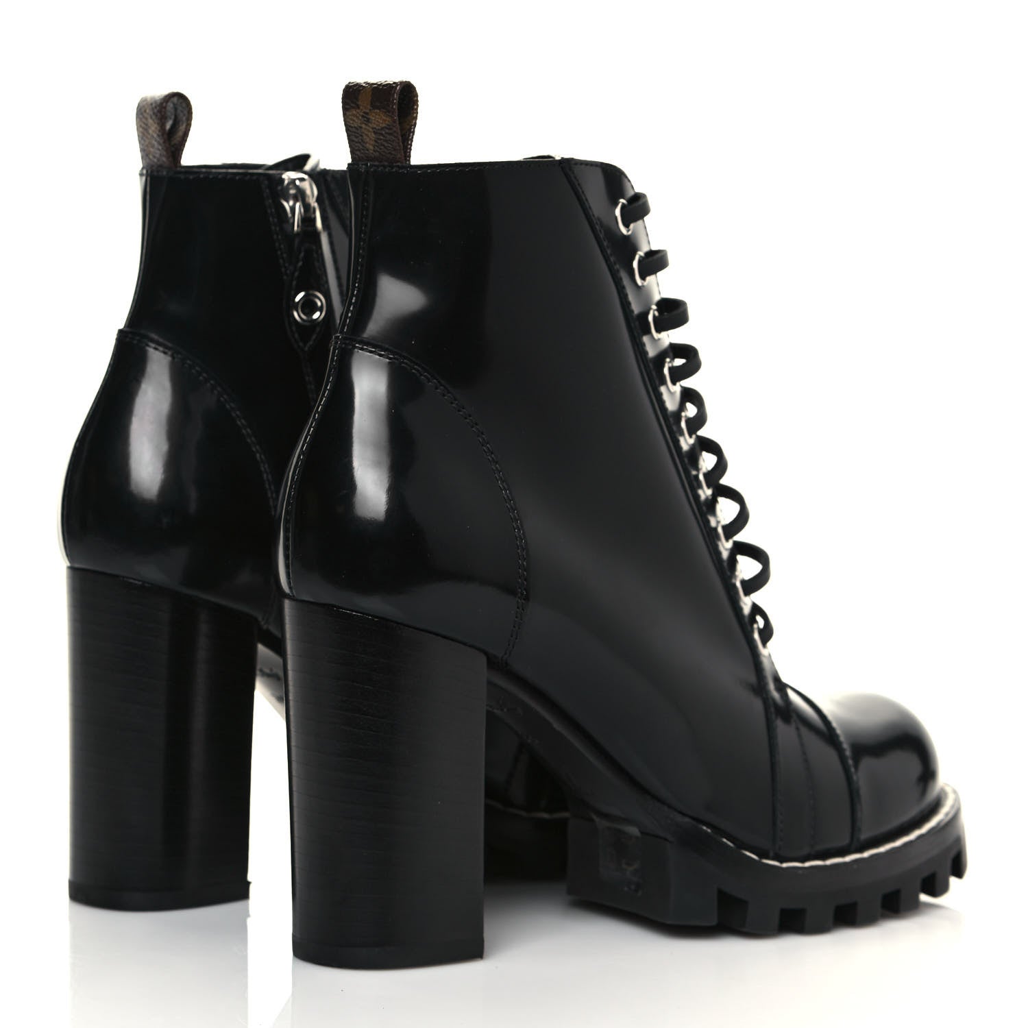 Louis Vuitton Patent Calfskin Star Trail Ankle Boots 38 Black 4 of 9