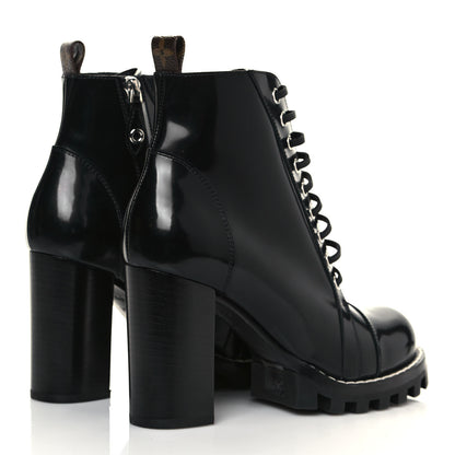 Louis Vuitton Patent Calfskin Star Trail Ankle Boots 38 Black 4 of 9