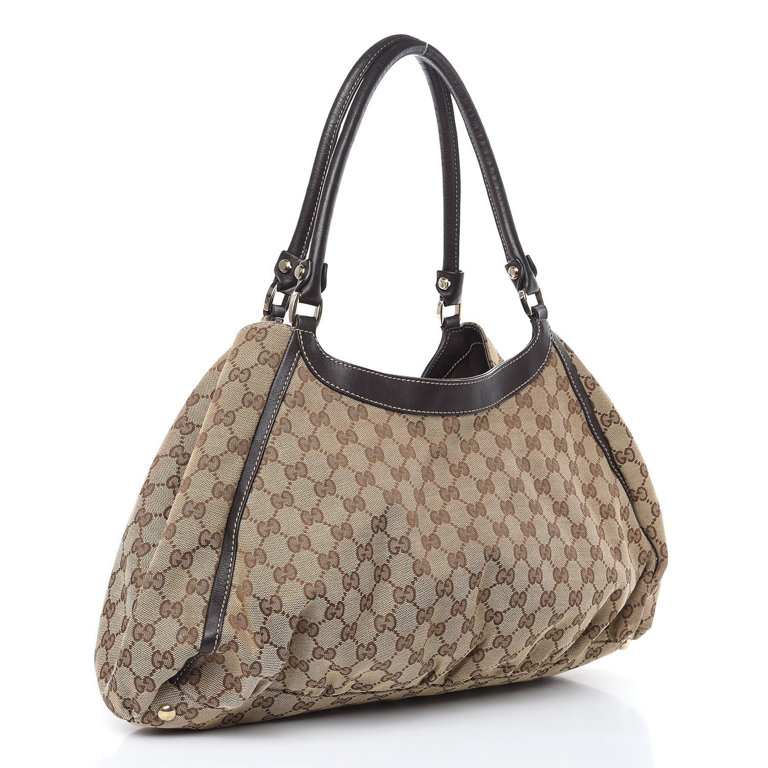 Gucci Monogram Large D Gold Hobo Dark Brown 3 of 16