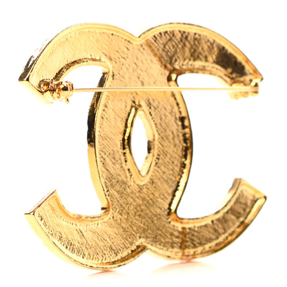 Chanel Gripoix Poured Glass Along The Nile CC Brooch Black Gold 3 of 4