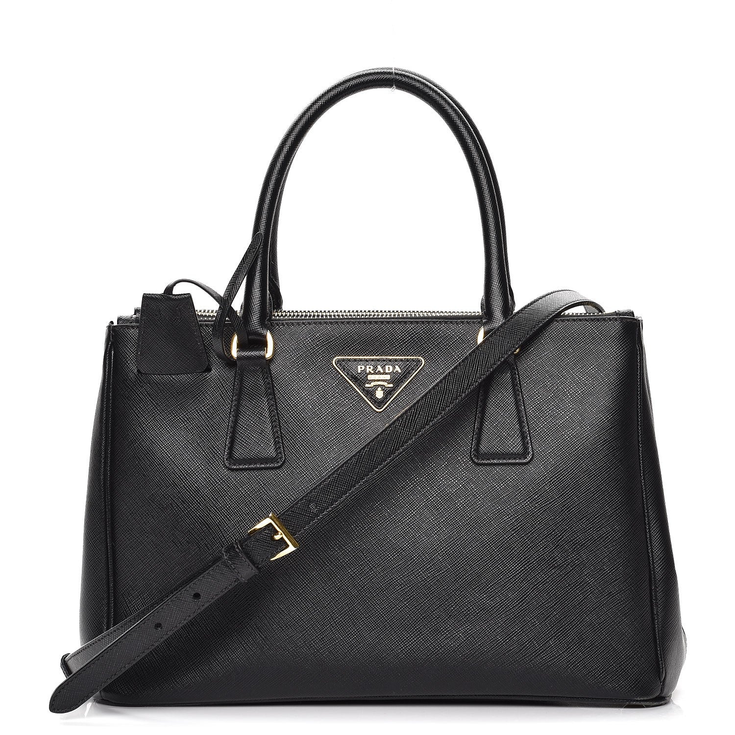 Prada Saffiano Small Galleria Double Zip Tote Black 1 of 8