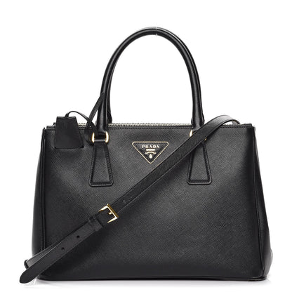 Prada Saffiano Small Galleria Double Zip Tote Black 1 of 8