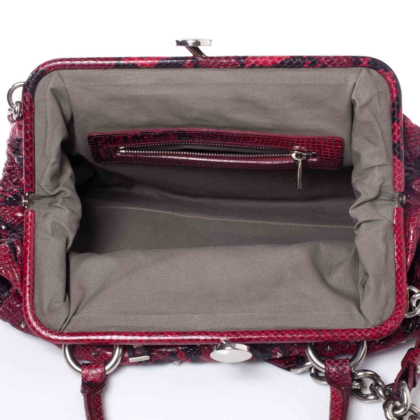 Python Embossed Leather Stardust Stam Bordeaux
