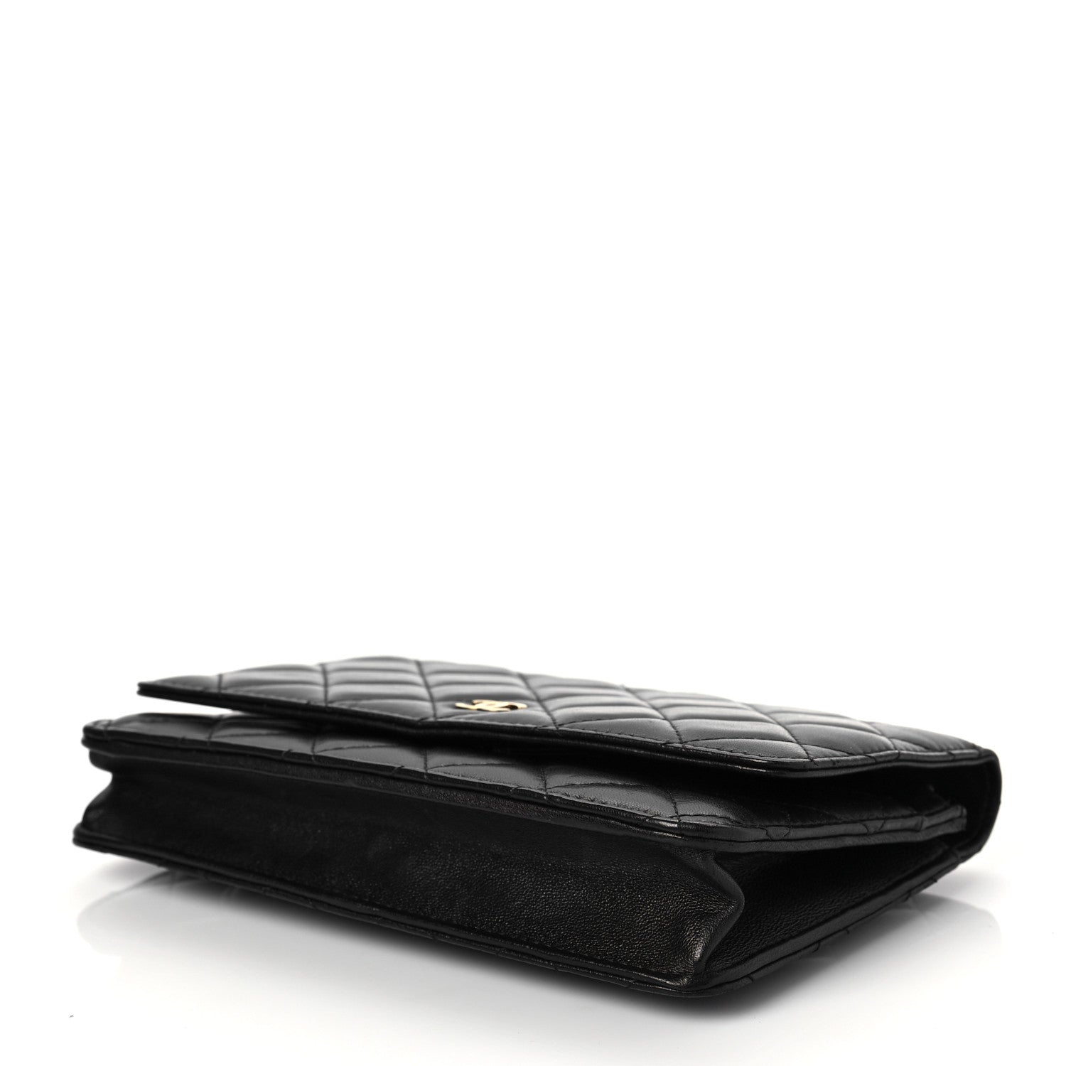 Chanel Lambskin Quilted Wallet On Chain WOC Black 10 of 11