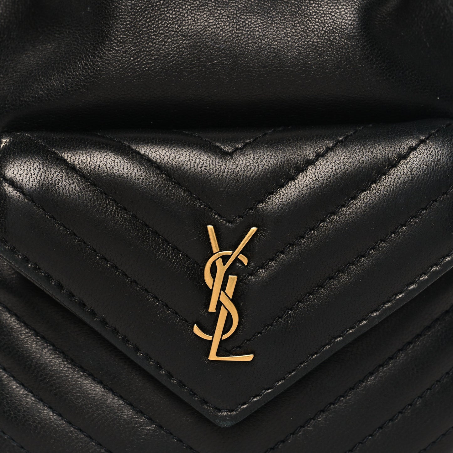 Lambskin Matelasse Monogram Joe Nano Bucket Bag Black