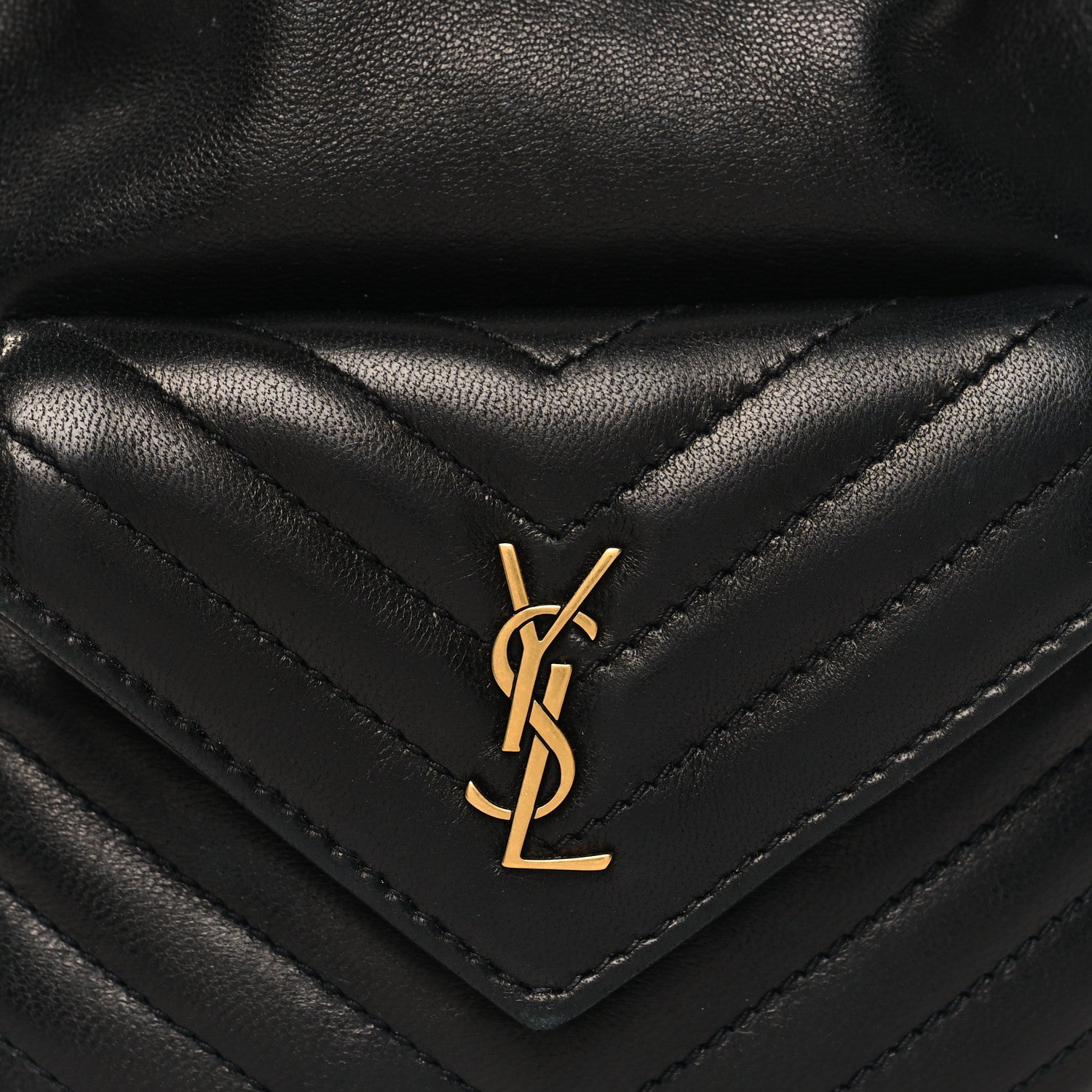 Saint Laurent Lambskin Matelasse Monogram Joe Nano Bucket Bag Black 8 of 11