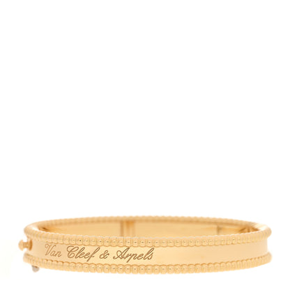 Van Cleef & Arpels 18K Yellow Gold Perlee Signature Bangle Bracelet XS 2 of 4