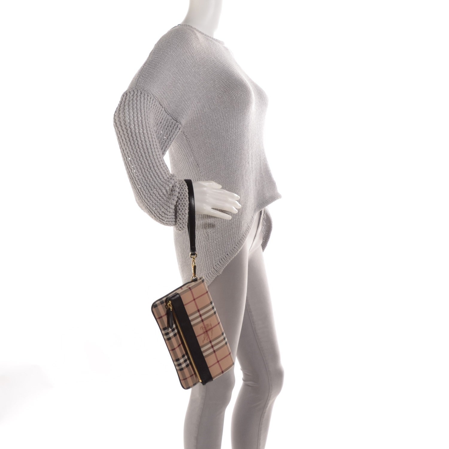 Burberry Haymarket Check Adeline Foldover Clutch Brown 2 of 9
