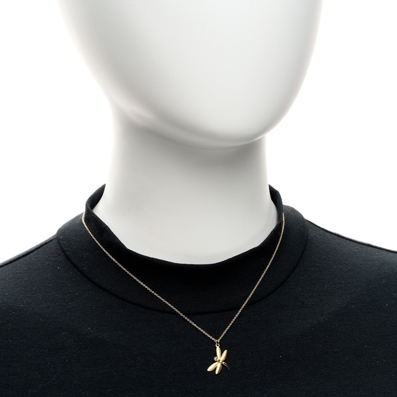 Tiffany 18K Yellow Gold Dragonfly Pendant Necklace 2 of 4