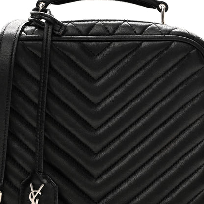 Saint Laurent Lambskin Matelasse Chevron Lunchbox Bag Black 7 of 9
