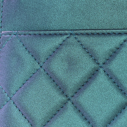 Chanel Iridescent Lambskin Quilted Wallet On Chain WOC Turquoise 12 of 12