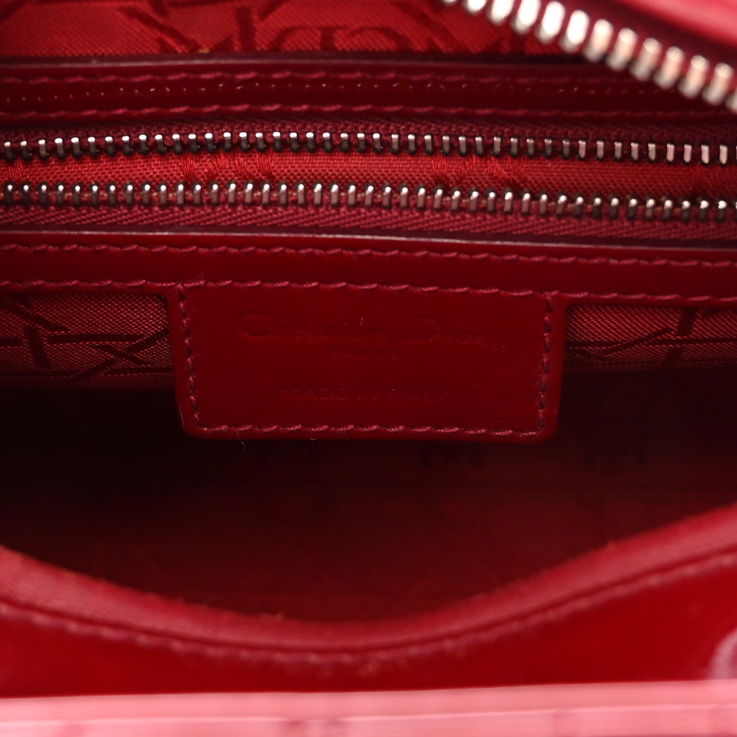 Patent Cannage Medium Lady Dior Red