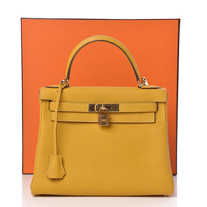 Hermes Togo Kelly Retourne 28 Jaune Ambre 42 of 42