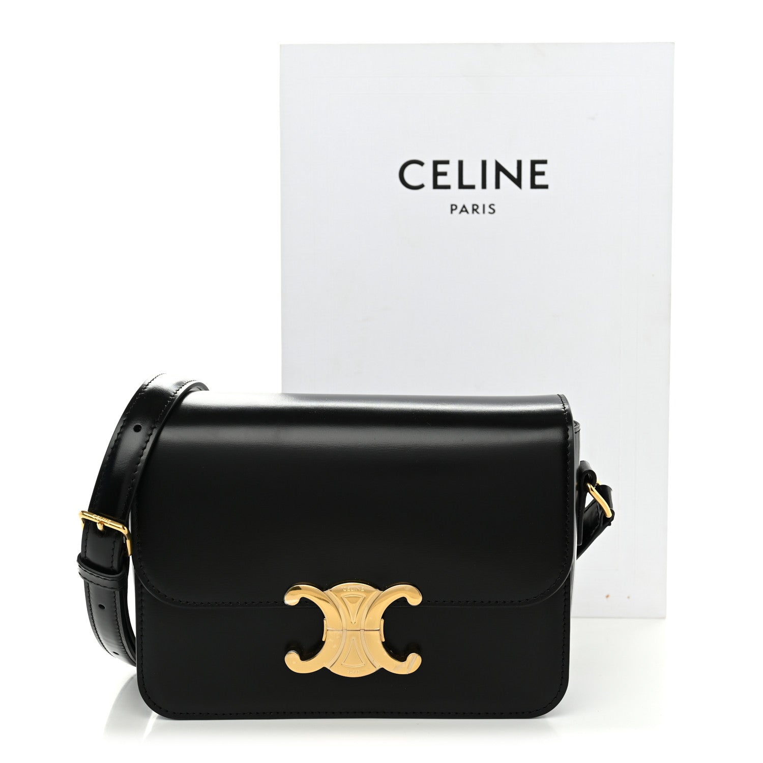 Celine Shiny Calfskin Teen Triomphe Black 12 of 12